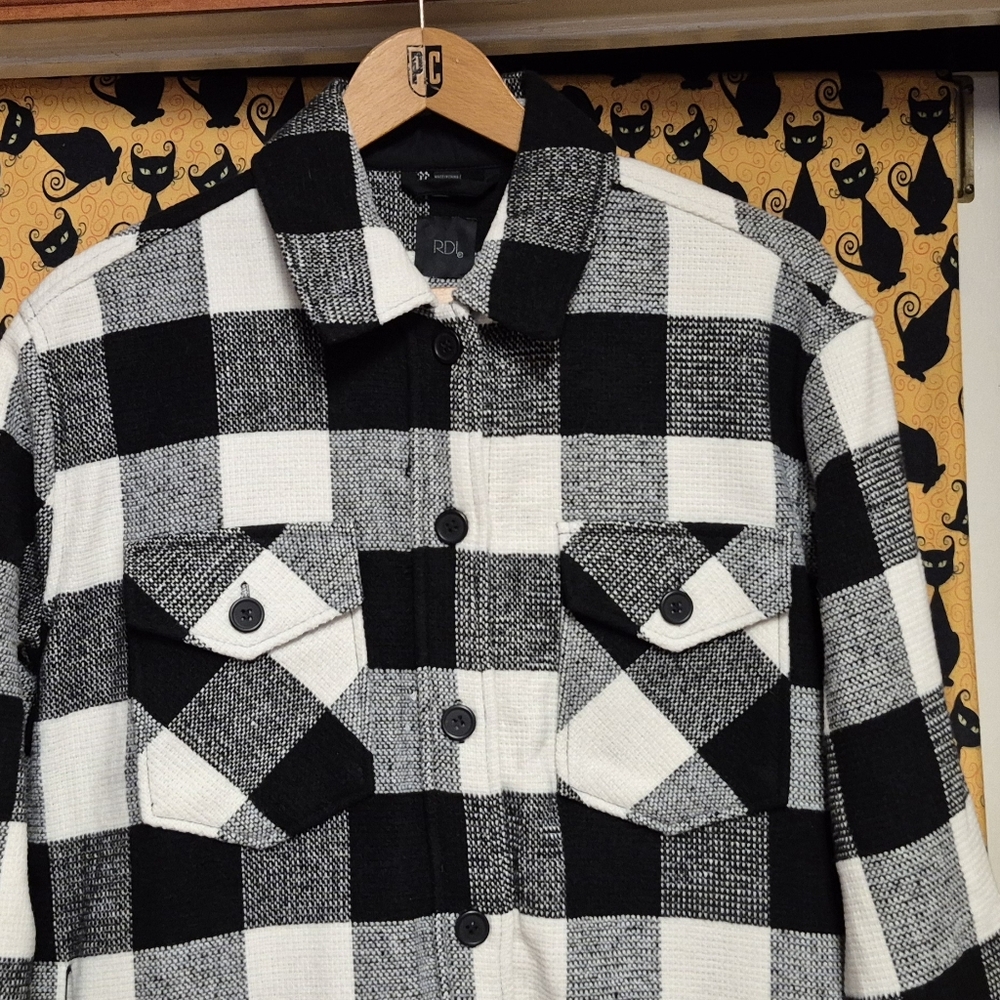 RDI Black and White Checkered Shirt Jacket